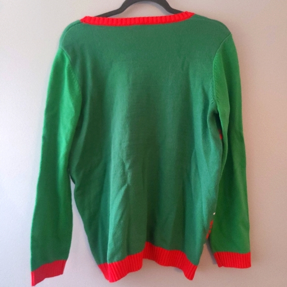 Norther Pole Dachshund Through The Snow Red/ Green Holiday Sweater - Women's XXL - Picture 4 of 5